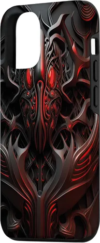 Vista 2 de iPhone 14 Alien Style Pattern Biomechanical and Mechanical Case