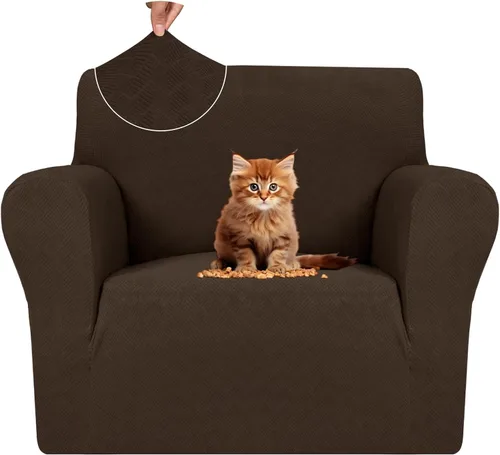 Vista 48 de MAXIJIN Funda elástica para silla con brazos, 1 pieza para sofá o silla de estar, funda antideslizante (31-46 pulgadas), protector de muebles que se