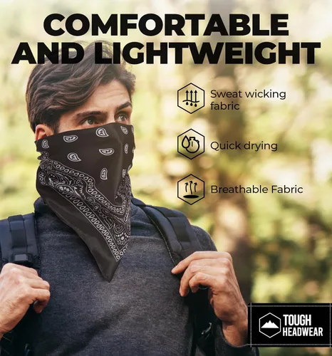 Vista 3 de Diadema grande tipo bandana Pañuelo para hombres y mujeres Paquete de bandana de cachemira Bufanda de vaquero