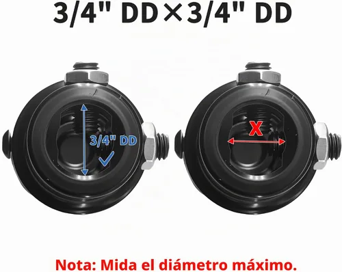 Vista 4 de 3/4" DD X 3/4" DD Junta Universal de Dirección Recubierta en Polvo Eje de Dirección Universal Negro