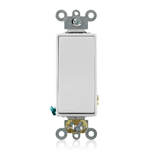 Vista 5 de Leviton Interruptor basculante silencioso de CA de un solo polo Decora Plus de 20 amperios, 120/277 voltios, 5621-2GY, gris
