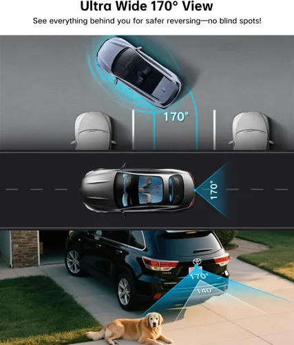 Vista 5 de 1080P Car Reverse Camera with Night Vision, 170° Angle, CVBS Switch IP69 Protection Suits Wet Conditions; AHD 1920 x 1080P Output Gives Clear Rear