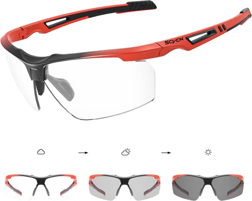 Vista 14 de SCVCN Gafas de sol deportivas fotocromáticas para ciclismo, gafas transparentes para hombres y mujeres, protección UV400, MTB BMX, pesca, correr, S86