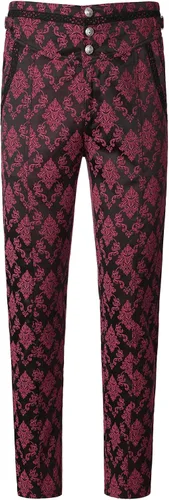 Vista 2 de VATPAVE - Pantalones góticos para hombre, pantalones de disfraz steampunk victorianos