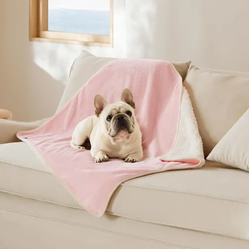 Vista 66 de Bedsure - Mantas impermeables para perros pequeños - Manta de felpa de sherpa con impresión suave lavable para perros y gatos, protector de muebles