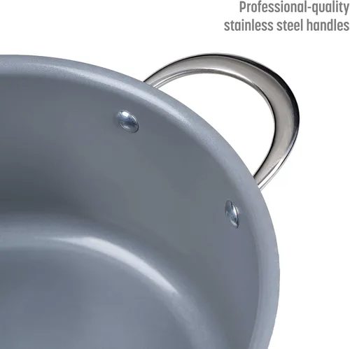 Vista 9 de Goodful Olla de cerámica antiadherente de 6 cuartos de galón, ollas y sartenes aptas para lavavajillas, mango de acero inoxidable de agarre cómodo