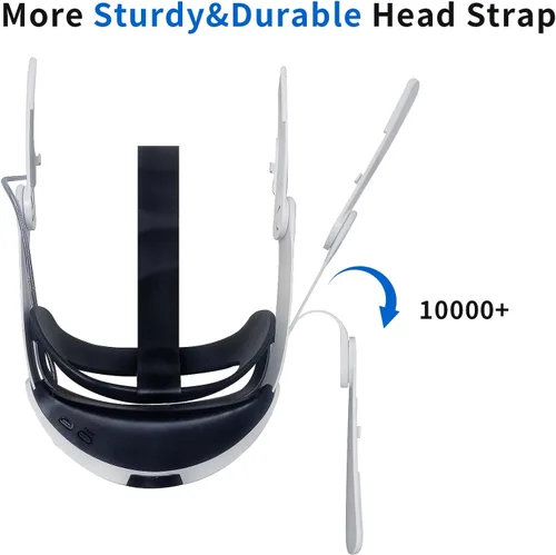 Vista 6 de Eslick Head Strap with 10000mAh Battery for Oculus Quest 2, Extended 8 Hrs of Playtime, RGB Light Fast Charging Elite Strap, Adjustable Head Strap