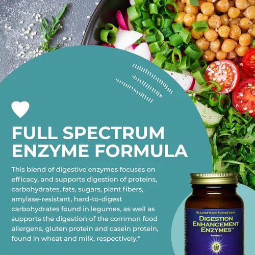 Vista 5 de HEALTHFORCE SUPERFOODS Enzimas para mejorar la digestión - 120 VeganCaps
