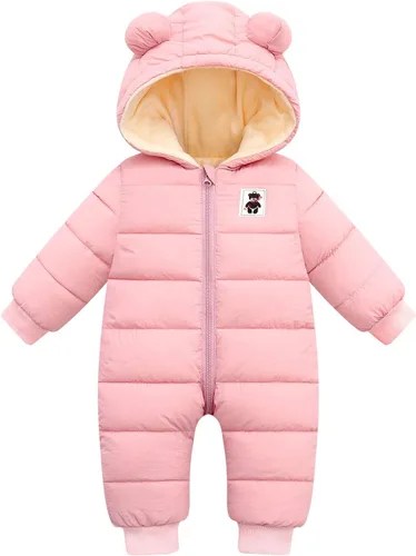 Vista 7 de Happy Cherry Traje de nieve para bebé Abrigo de invierno Sudadera con capucha cálida Mameluco Chaqueta acolchada tipo puffer Negro