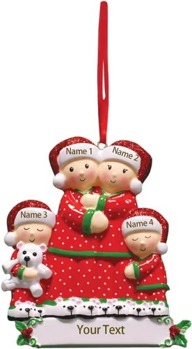 Vista 8 de Adornos de Navidad personalizados, adornos de Navidad 2023, nombres grabados personalizados, adornos de Navidad familiares para decoración del árbol