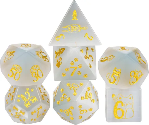Vista 41 de UDIXI Juego de dados de piedras preciosas de amatista, dados DND de piedra de cristal D&D con estuche de regalo para juegos de rol y juegos de mesa