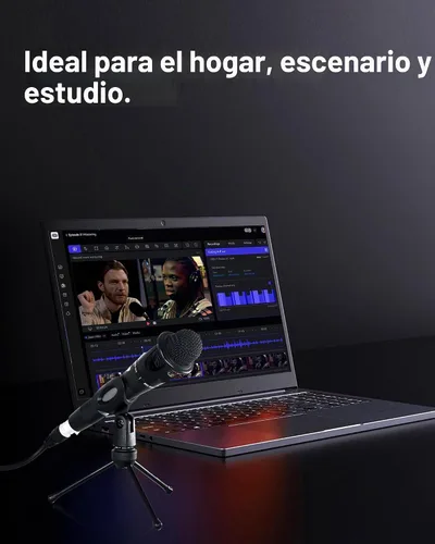Vista 6 de SUUNTOK Soporte de micrófono de escritorio con soporte de clip para micrófono, trípode plegable con pies antideslizantes, soporte de micrófono