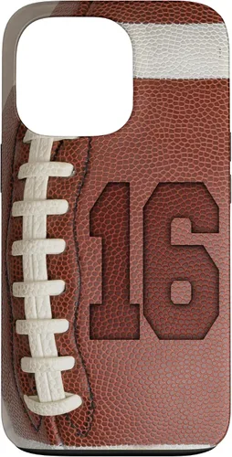 Vista 10 de iPhone 16 Football Fan #16 Jersey No 16 Football Lover Phone Case Gift Case