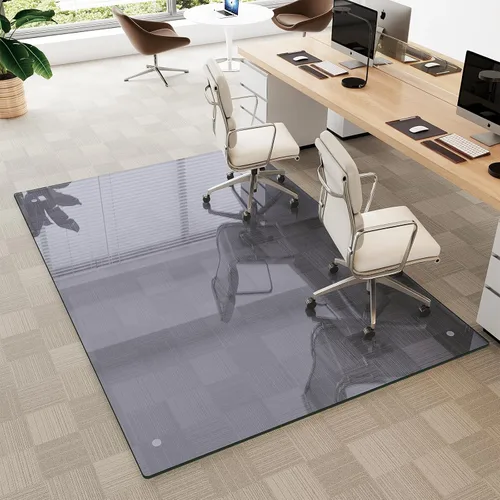 Vista 11 de Alfombrilla de cristal templado gris para silla de 30 x 48
