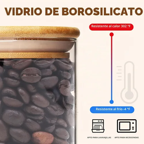 Vista 2 de SHOWIN Tarros de almacenamiento de pasta de vidrio de 73 onzas, tarros altos de vidrio con tapas de bambú, contenedor de espagueti, juego de 3