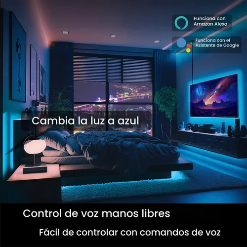 Vista 2 de DAYBETTER - Luces LED inteligentes con WiFi, controladas por la aplicación Tuya, funcionan con Alexa y Google Assistant, programación