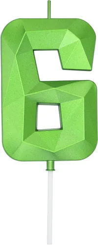 Vista 99 de DERVENTA Vela Grande de Cumpleaños Número 3D Verde Luminoso de 3.7 Pulgadas Celebración de Fiesta Aniversario Decoración Adorno para Pastel 1 Pieza