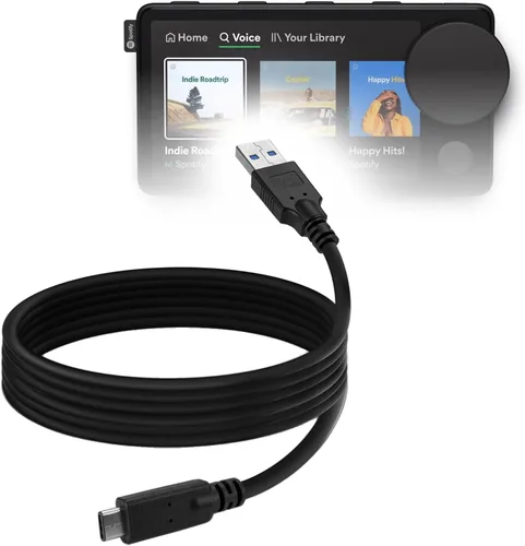 Vista 9 de BoxWave Cable compatible con Spotify Car Thing, cable AllCharge 3 en 1 para Spotify Car Thing, color negro azabache