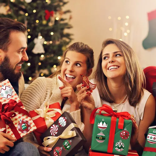 Vista 4 de 1000 calcomanías de rollo de adornos navideños