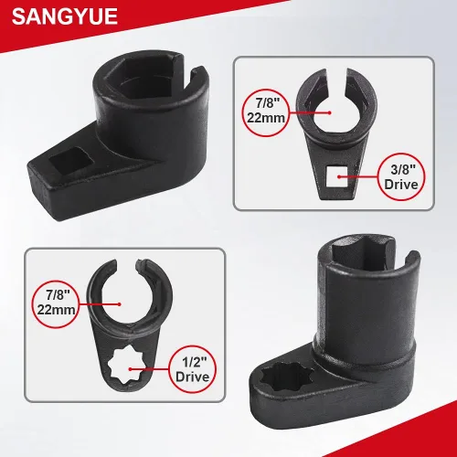 Vista 5 de Sensor de oxígeno Llave de zócalo Rosca Chaser 02 Sensor Removedor Herramienta Offset Interruptor de Vacío Enchufes Kit 5 unids