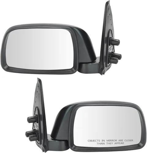 Vista 254 de TRQ Conjunto de 2 piezas de espejo lateral para conductor y pasajero, ajuste eléctrico, sin calefacción, sin memoria, color negro, compatible