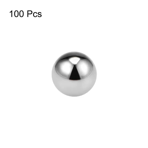 Vista 3 de uxcell Bolas de precisión de 0.236 in de acero cromado sólido G10 para rodamiento de bolas Llavero Rueda 100 piezas