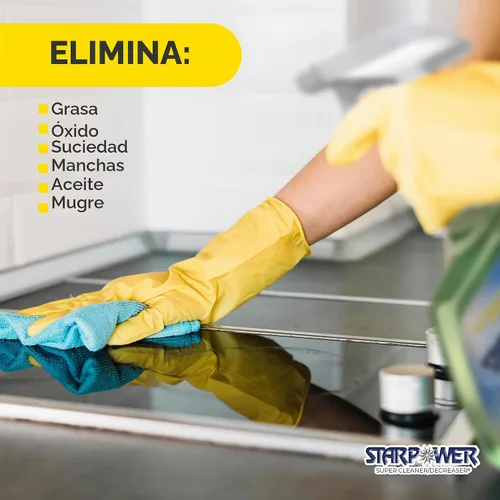 Vista 4 de STARPOWER Limpiador/Desengrasante Super Poderoso de Alta Resistencia para Todas las Superficies, Grasa, Aceite y Suciedad, 24 Onzas Para todo