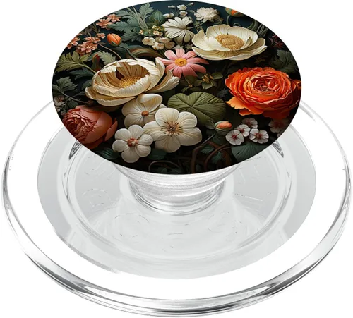 Vista 7 de flor floral hermosas flores y hojas verdes PopSockets intercambiables PopGrip