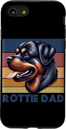Vista 18 de Rottweiler Dad Rottie Father Dog Parent Father's Day Retro Case for iPhone 16