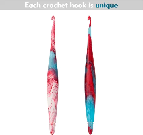 Vista 3 de Ommi - Ganchos de ganchillo con mango ergonómico, gancho de ganchillo hecho a mano de 7 pulgadas, aguja de tejer, tejido de hilo para manualidades