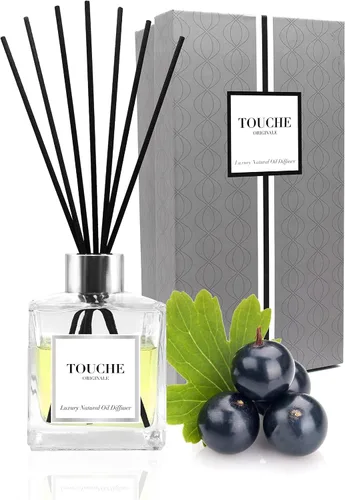 Vista 14 de Touche - Difusor de caña natural de lujo. Fragancia perfumada para el hogar de larga duración. Aceite esencial natural sin alcohol. Botella de Higo