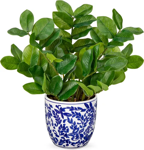 Vista 9 de Briful Plantas Artificiales de Interior, Plantas ZZ Artificiales en Maceta Negra Plantas de Seda Artificiales para Casa Oficina Mesa de Comedor