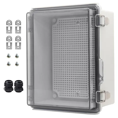 Vista 22 de Caja Eléctrica Impermeable para Exteriores Caja de Conexiones Resistente a la Intemperie IP67 Carcasa de Plástico ABS Caja de Proyecto para Gris