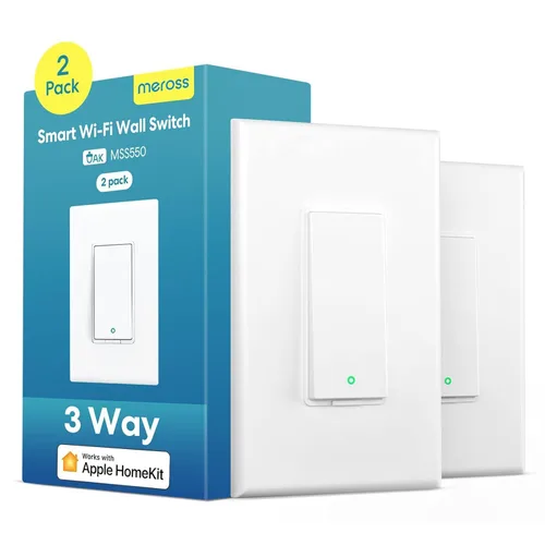 Vista 10 de meross Paquete de 4 interruptores inteligentes de 3 vías, interruptor de luz inteligente compatible con Apple HomeKit, Siri, Alexa, Google Assistant