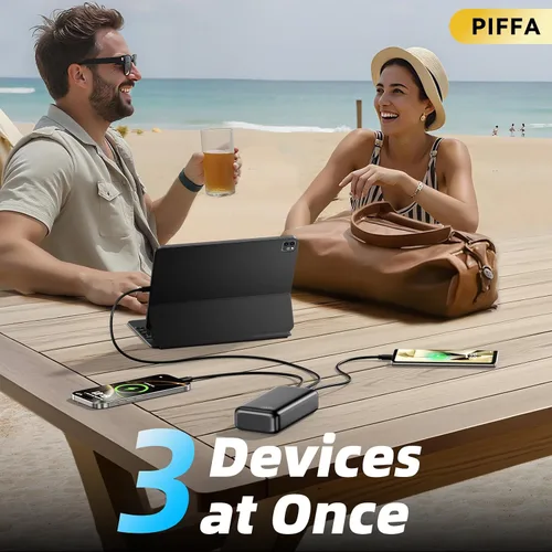 Vista 4 de PIFFA 50000mAh Cargador Portátil Banco de Energía, Carga Rápida de 22.5W Carga de Teléfono Portátil USB-C PQ3.0 QC4.0, Pantalla LED, Paquete