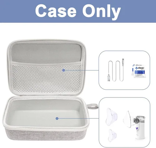 Vista 2 de Fukumi Estuche de transporte portátil para nebulizador, bolsa médica de viaje duro para espaciador de inhaladores, máscaras, accesorios para asma