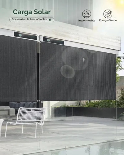 Vista 3 de Yoolax - Persianas motorizadas para exteriores para patio, persianas opacas inteligentes para exteriores Customized Electric Sun Shade, Works with