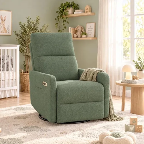 Vista 10 de Power Swivel Recliner Chair, Nursery Rocking Chairs, Gray Dark Gray