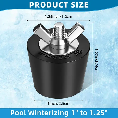 Vista 2 de Honoson 2 piezas tapones de winterización para piscina de 1 a 1.25 pulgadas, tapones para tubería de PVC/acero, tapones de goma para agujeros