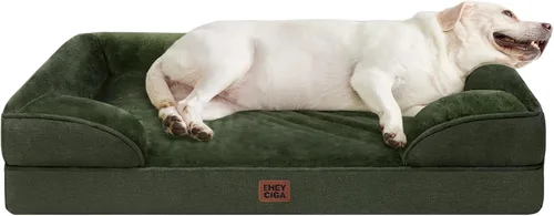 Vista 35 de EHEYCIGA – Cama ortopédica impermeable para perros pequeños, de espuma viscoelástica tipo caja de huevos, con bordes elevados y base antideslizante
