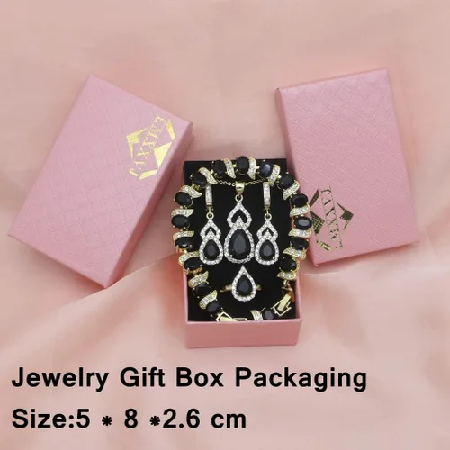 Vista 5 de LMXXVJ Juego de joyas para mujer, collar chapado en platino, anillo abierto, aretes, brazalete, para cumpleaños, aniversario, Día de la Madre