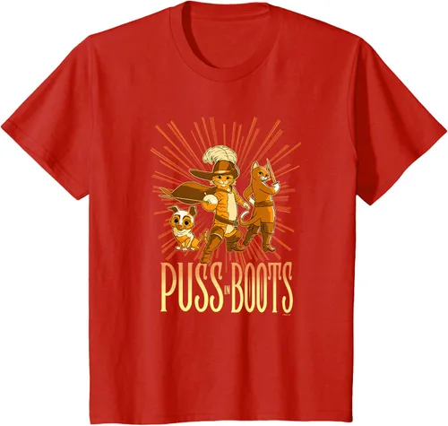 Vista 55 de DreamWorks Puss in Boots: The Last Wish Cat Trio Poster - Camiseta pequeña Negro