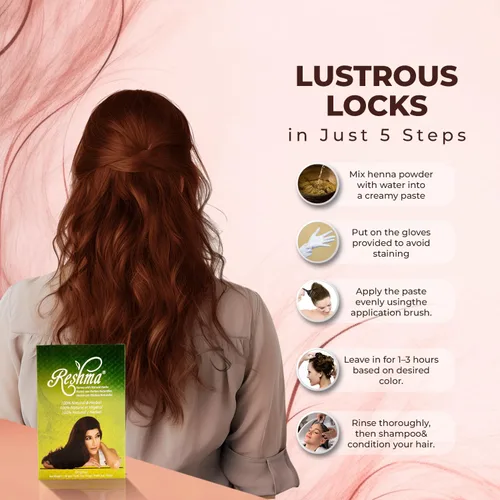 Vista 3 de Reshma Beauty Henna en polvo 100% puro (Lawsonia Inermis) – Tinte natural de un solo ingrediente para mezcla de canas, brillo y fuerza – Tinte