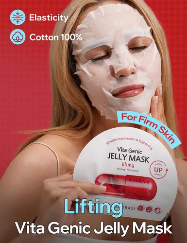 Vista 2 de BANOBAGI Vita Genic Jelly - Mascarillas faciales para apretar poros con esencia y complejo vitamínico de 11 vitaminas Mascarilla coreana