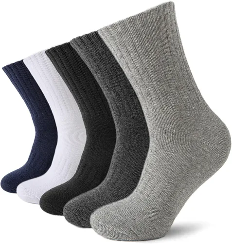 Vista 9 de VoJoPi Wool Socks for Men - 5 Pairs Thick Thermal Warm Winter Socks 5 pares de negro sólido