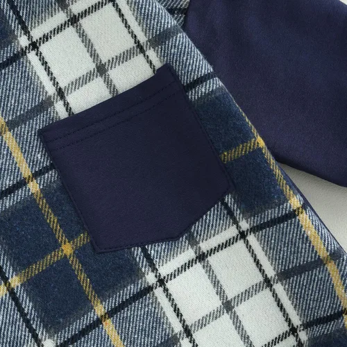 Vista 20 de Twopumpkin Sudadera con capucha a cuadros para bebé niño, mameluco de manga larga con capucha para otoño e invierno