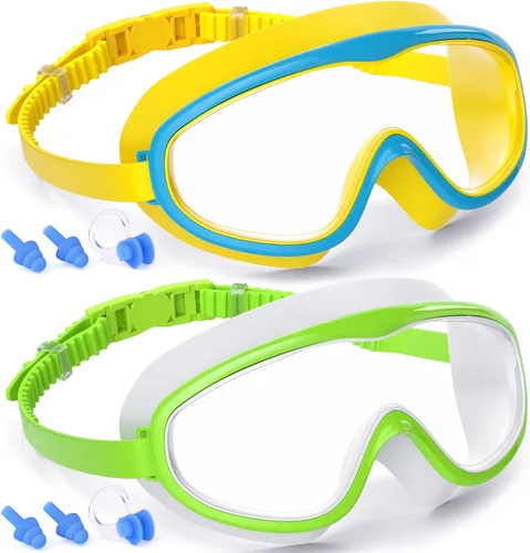 Vista 15 de COOLOO Kids Swim Goggles for Age 3-15, 2 Pack Kids Goggles for Swimming