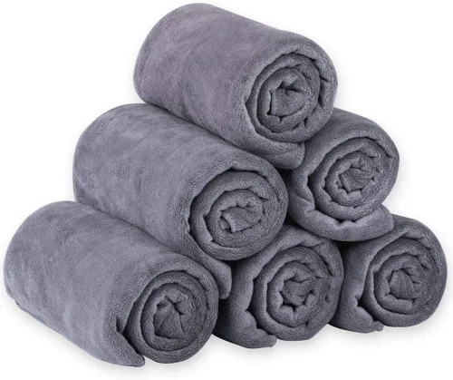 Vista 15 de MERRY HOME Paquete de 6 toallas de baño de microfibra, 27 x 55 pulgadas, de secado rápido, súper suaves, altamente absorbentes, multiusos