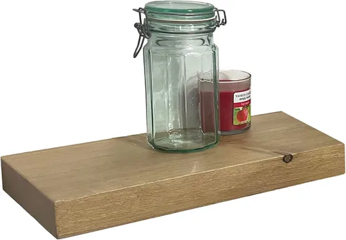 Vista 7 de joelsantiques - Estantes flotantes de madera de 18 pulgadas para pared - 18 x 8 x 2 pulgadas - Hechos de madera natural - Estantes de pared rústicos