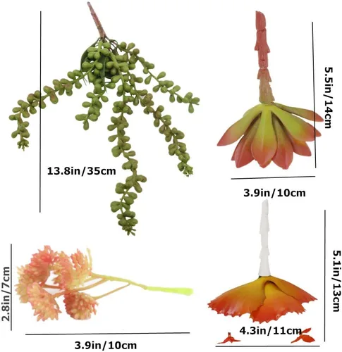 Vista 4 de Zhiheng Plantas suculentas artificiales surtidas (mutil)